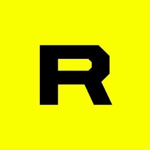 A bold black letter 'R' logo displayed on a bright yellow background.