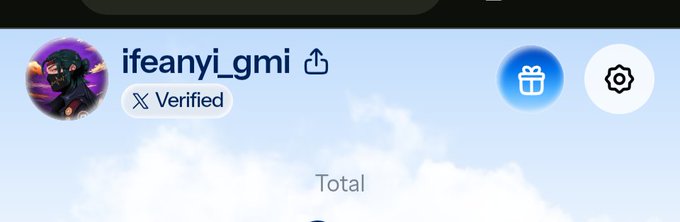 The image shows a verified profile page on CharmsAI for user "ifeanyi_Lgmi," highlighting a gift box icon that opens the referral rewards program. This aligns with the post's message about accessing referral codes through the gift button on user profiles to earn up to 25% rewards.