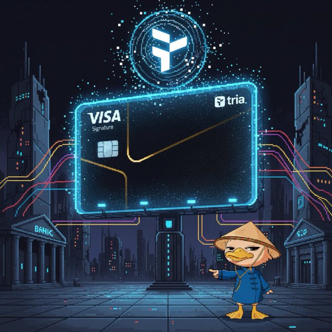 ursa, a digital art piece, stands against a black background with a white "Visa" logo and a blue "Y" symbol, accompanied by a neon sign and buildings at night.
3. The artist's signature is visible on the bottom right corner of the image.