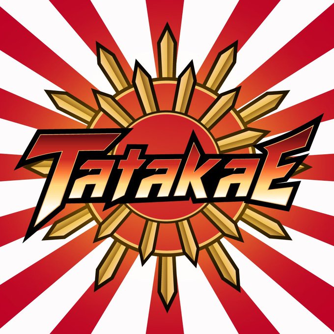 A bold logo featuring the word "Tatakae" in stylized Japanese-inspired lettering, set against a radiant red and white sunburst background with a golden sun emblem — visually reinforcing the post's teaser for a major announcement, as "Tatakae" translates to "fight" or "battle" in Japanese.