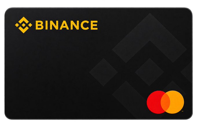The image shows a black Binance debit card featuring the Binance logo and name in yellow, along with the Mastercard logo in the bottom right corner, used to illustrate a review of the Binance LATAM card's performance across popular platforms.