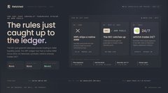The image is a webpage from Massnet with the headline "The rules just caught up to the ledger," featuring statistics like 50+ and 24/7 alongside sections about digital asset services and tokenization. This relates to the announcement of mass tokenization coming to the $XRP Ledger, as Massnet appears to be positioning itself as a platform supporting tokenized assets on blockchain ledgers.