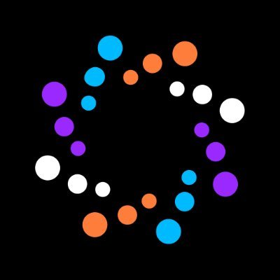 A pinwheel-style arrangement of colorful dots (orange, cyan, purple, and white) forms a swirling spiral pattern against a black background. The image visually echoes the post's theme of cyclical, interconnected market signals—where the same data points (dots) can be read as either bullish or bearish depending on perspective, just as the spiral's rotation direction could be seen as expanding outward or contracting inward.