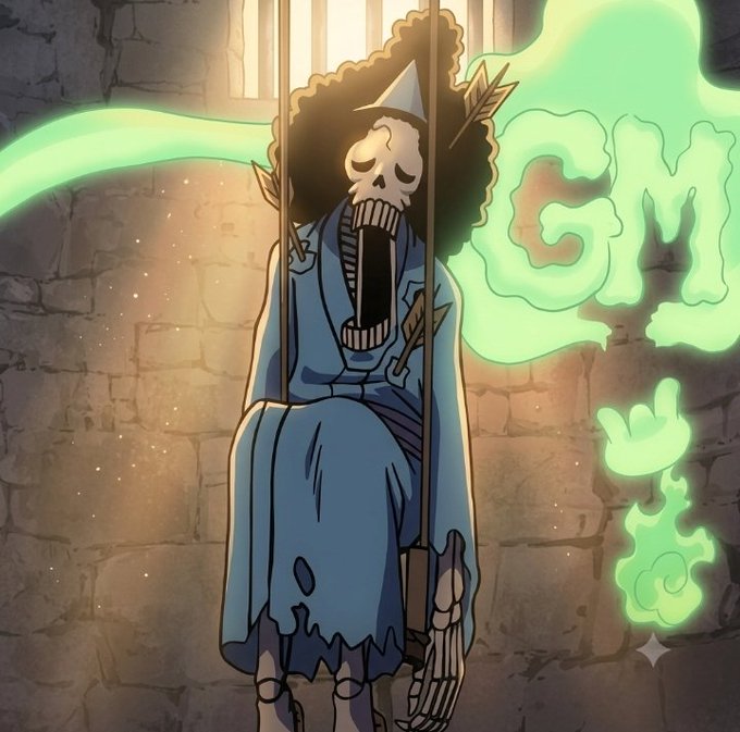 The image depicts a skeletal figure in a tattered blue robe screaming while trapped within prison bars, surrounded by eerie green ghostly energy against a stone wall backdrop. It serves as a metaphor for retail users feeling trapped and overwhelmed by the complex, intimidating infrastructure of crypto protocols, which the post argues is a barrier to mass adoption unless simplified by an accessible front-end app like the ones mentioned.
