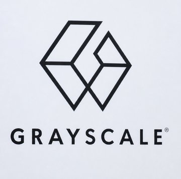 The image displays the Grayscale logo, which aligns with the post's mention of $DOT ETFs and the desire for decentralization. This suggests that Grayscale's involvement with $DOT, possibly through ETFs, is a key topic of discussion in relation to the project's decentralized goals.