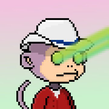 A pixel art illustration of a purple monkey character wearing a white cap, green sunglasses, and a red jacket appears as promotional artwork for the @MonkeyHoodNFT giveaway, which is offering 4 NFTs valued at $40 floor price each to participants who follow, like, retweet, and join the associated Discord.