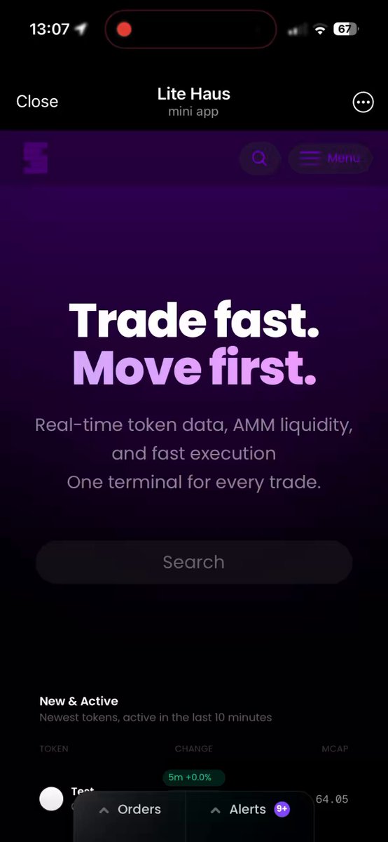 The image shows a phone screen with an app called Trade Fast, which appears to be a wallet cleaning tab. The app has been updated, and it is now live. It uses tickets as its primary method for clearing 20 objects at once. The app's interface features a purple background that stands out against the black screen. The text on the screen reads "Trade fast. Move first." This message encourages users to quickly clear their trading account of unwanted items using the app, which is designed to make this process faster and more efficient.