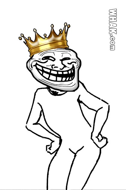 In the image, there is a black and white drawing of a person wearing a crown and holding their hands together with their elbows on their hips. The caption below the image reads "The fact that ppl can sell this for $Troll will flip them all". This suggests that the drawing might be related to a humorous or satirical post about the value of the cartoon character, which is a troll.
