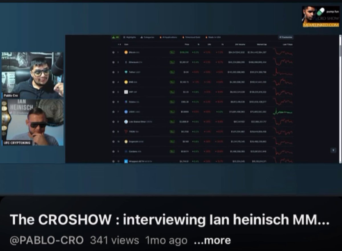 The image shows a computer screen displaying a video call with two men sitting next to each other. They are talking about Bitcoin trading strategies, specifically focusing on the current market trends for Bitcoin. The conversation takes place during an interview format, where one man is asking questions and the other is providing answers or sharing his insights into the world of cryptocurrency trading.