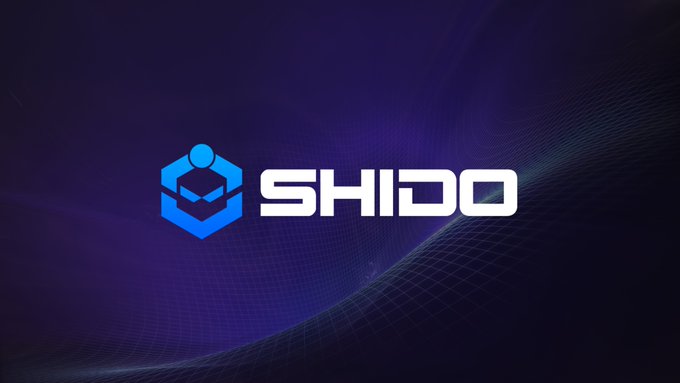 A blue logo graphic displaying the word 'SHIDO' next to a hexagonal robot head emblem against a purple digital background.
