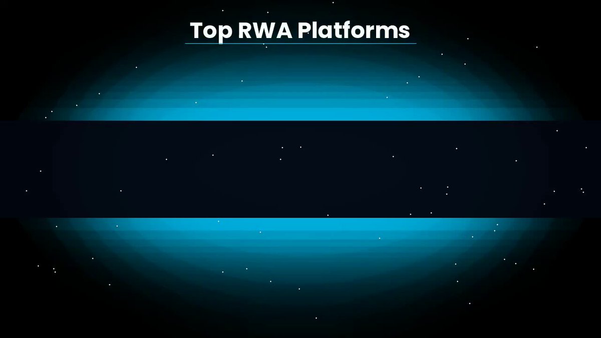 The image features a large blue circle with white text that reads "Top RWA Platforms", surrounded by small white stars, giving it an otherworldly appearance. The background of the image is black, which contrasts with the blue circle and makes the white text stand out even more. The overall layout suggests that this could be part of a promotional post or advertisement for a company named "@StellarOrg".