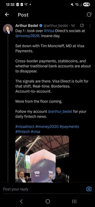 The image shows a screenshot of an email posted on social media, which appears to be related to financial news or promotions. The post is tagged with "@KeetaNetwork" indicating that it was sent by someone associated with that platform. The original poster of the email has removed their comment and retracted it from the post. This post also mentions an event organized at the Veitel Center for Financial Studies, where a speaker discussed Bitcoin and its impact on financial institutions in 2020.