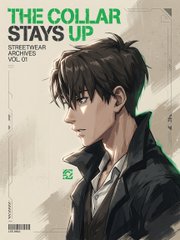 The image features a man with short hair wearing a black jacket and tie standing against a white background. The text "The Collar Stays Up" is displayed above him, along with an illustration of a character from a comic book series. The caption below the image reads "GN Quippers While the timeline chases fireworks and yesterday's meta... @quipnetwork is quietly building the worldwide quantum computer".