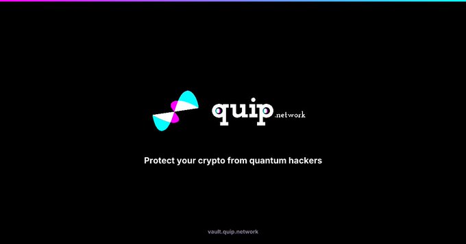 The image shows a website called Quip, which appears to be a platform for Bitcoin users. The main focus of the image is an advertisement that promotes the idea of using Quip's quantum resistant smart account as a means of protecting one's Bitcoin and assets from potential Quantum hackers. The text in the image emphasizes this point by stating "Focus on what is in the image and how it relates to the post".