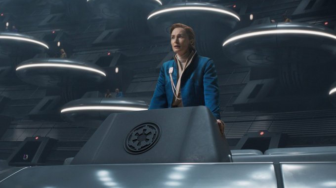 Mon Mothma stands at a Galactic Republic podium in a senate chamber, evoking the political tension of a looming legislative deadline in the post's "Clarity Act" message. The image's futuristic, high-stakes senate setting parallels the real-world urgency of Congress passing the bill before the 15-day recess.