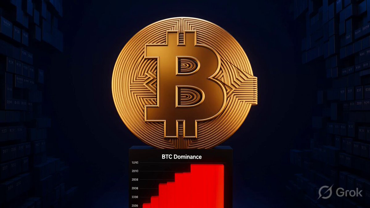 The image features a golden Bitcoin logo, which is the central focus of the scene. The background consists of a dark blue color with numerous small black squares scattered throughout. In the bottom right corner of the image, there's a red box containing text that reads "2026 THE GREAT ROTATION IS ACCELERATING Institutional Alpha Map - Mid-Year Update RWA tokenization explosion → $ONDO  $PLUME  $CFG (Centrifuge rails crushing it) Real yield + real assets = trillion-dollar on-ramp. $RIVER @ River4fun AI Agents". The image is related to the post in that it contains information about Bitcoin and its value, as well as a comparison of Bitcoin's value over time.