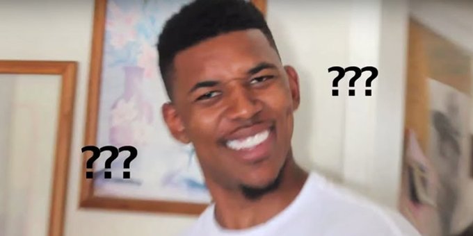A smiling young man appears in a meme with "???" question marks placed beside his face, expressing disbelief or confusion, which complements the post's theme of Nigerians refusing to believe one of their own made significant money onchain.