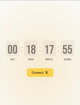 The image shows a countdown timer displaying 00 days, 18 hours, 17 minutes, and 55 seconds, with a yellow "Connect X" button below. It corresponds to the post's reference to an upcoming airdrop ending in 18 hours, promoting the tren.ch/@web3righteous link.