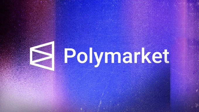 urn logo with a white "U" and "P" on a blue background, accompanied by the word "POLYMARKET".