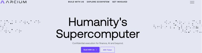 The image features a website called "Arcium" with a purple header, which displays information about human-supercomputer technology. The text on the page reads "Humanity's Supercomputer", indicating that this is an article or blog post discussing the topic of human-supercomputer technology.