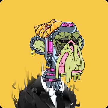 A cartoon illustration depicts a character wearing a suit and sandals while pouring a viscous yellow substance from a taco-shaped helmet.