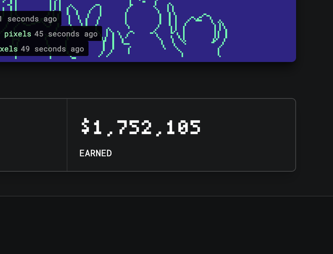 This image shows a screenshot of someone's computer screen, displaying a webpage about earned artist credits or payments related to their work. The page contains information regarding historical cryptocurrency prices and is titled "BasePaint'S website now shows total artists earnings accounting for historical ETH price". The text on the page provides details about how the payment system has evolved over time and the significance of tracking each day's ETH price. There are multiple bullet points or numbers in white text that provide information, likely related to the payment transactions made using Bitcoin or Ethereum.