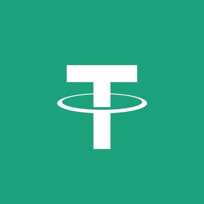 The Tether (USDT) logo, showing a white stylized 'T' inside a circle on a solid green background.