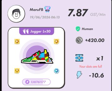 The image shows a screen displaying information about an active Nintendo account, including a user's current time and the number of steps taken so far during that session. The time shown is 7:57 minutes past 7:30 pm, as indicated by the gray clock background in the top left corner. A user has already completed 891 steps, with their status displayed on the screen along with additional information such as their name, gender (male), and favorite cartoon character (Maru! Bob).