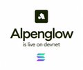 Logo for 'Alpenglow' with the tagline 'is live on @avaxnet' beneath a mountain icon.