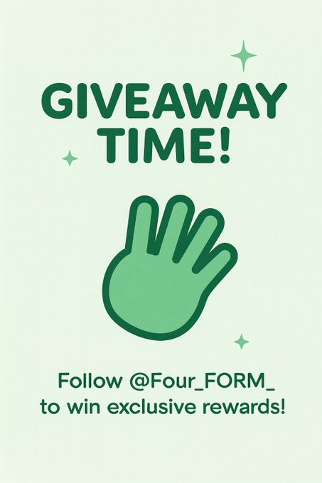 A green-themed promotional graphic with a waving hand illustration announces "GIVEAWAY TIME!" and prompts users to "Follow @Four_FORM_ to win exclusive rewards," directly supporting the post's cryptography quiz giveaway offering $30 USDT to 5 winners.
