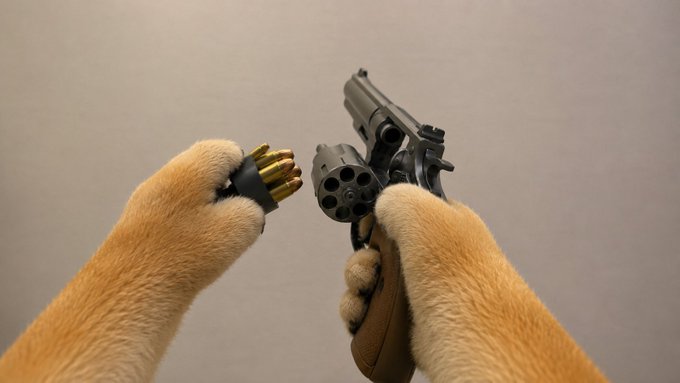 The image shows a pair of paws holding a gun with a bullet in it, suggesting that they are about to load or Reload the gun. This action is often associated with the term "Reloading" as it refers to the process of adding more ammunition into an existing gun. The phrase "Reloading" can also be used metaphorically to describe situations where one has to start over from scratch, like in a game or project.

The image's context seems to be related to a post about Reloading a gun, which might have been taken by someone who is interested in firearms and their maintenance. The image could serve as an example of how the term "Reloading" can be used both literally and figuratively when discussing guns or other similar topics.