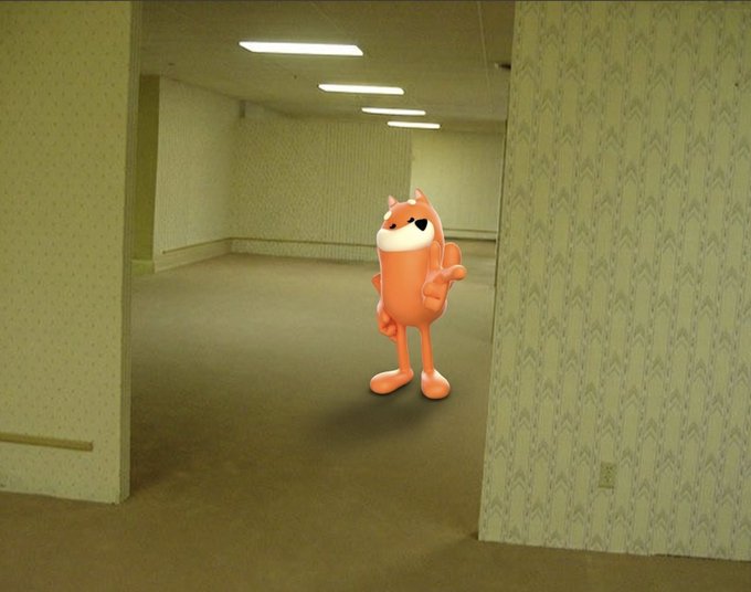 In the image, there is a cartoon character of an orange dog standing in an empty room with tan walls. The cartoon dog appears to be waiting for someone or something. The caption "The Dog has been waiting" suggests that the cartoon dog might have been waiting for its owner or a friend before being shown this image.