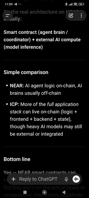 The image shows a phone screen displaying a message from someone named "ChatGPT" that includes text about AI agents and their capabilities, as well as a link to an article discussing the topic. The person who sent the message seems to be sharing information or opinions related to AI with others through a chat platform like WhatsApp.