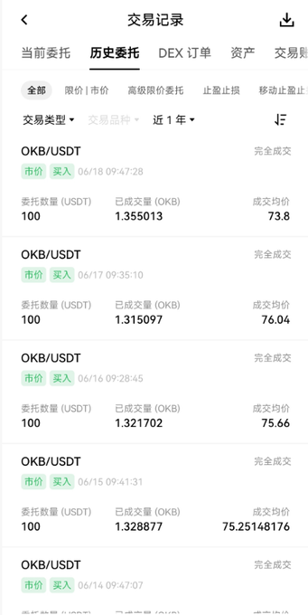 The image shows a phone screen displaying a list of stock prices for various companies, including one called "OKB" with a price of $73.8. The text on the screen reads "Daily 100U, Day 235/Endless Journey $OKB Price: $73.8 Nothing much to say about Fed'S Waller side—everyone knows rate cuts are unlikely now". This post seems to be discussing the stock market and its current state, with a focus on OKB as an example of a company that has been performing well in recent days. 

The image also contains some Chinese characters, which might indicate that it was taken or viewed in China. The presence of these characters suggests that the post could have been written by someone who is interested in or familiar with the stock market and its trends in China.