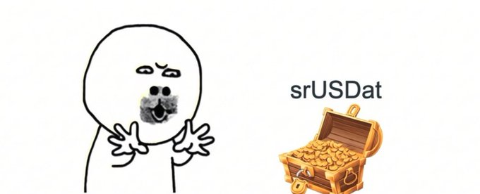 The image features a cartoon character with white hair wearing glasses and holding up his hands as if he's hugging someone or something. The caption below the image reads "srUSDat", which seems to be a reference to the Core Master, an asset that has been described as rock-solid during a storm of confusion. 

The post also mentions that many people find sr and jr assets confusing and hard to understand. It suggests that grasping just two cores can help in quickly mastering these assets. The image is accompanied by a gold chest filled with gold coins, which adds an element of mystery or intrigue to the overall composition.