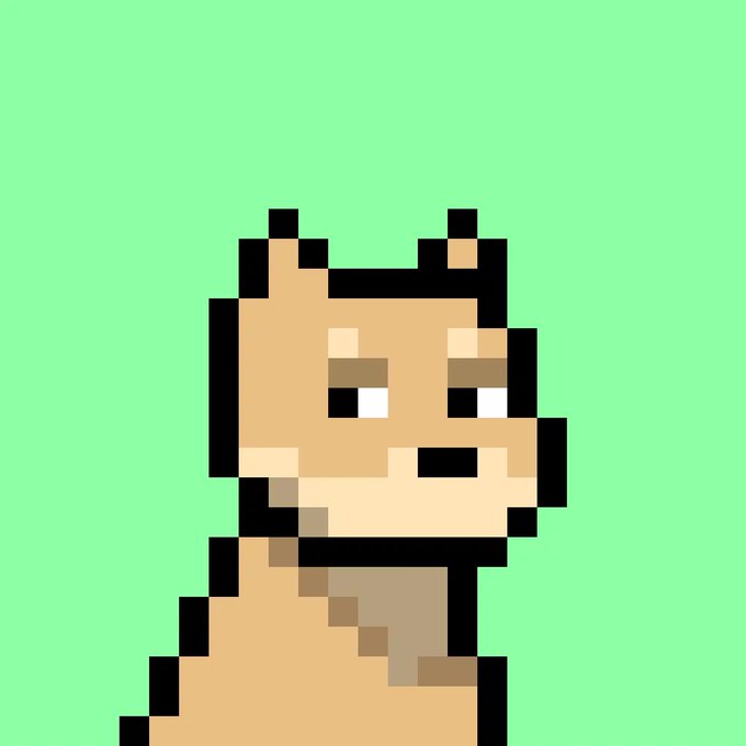 A pixel art image of an orange cat character with a grumpy expression on a green background.