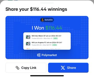 iphone screen displaying a blue and white background with text promoting a $16,44 winning opportunity for soccer fans.