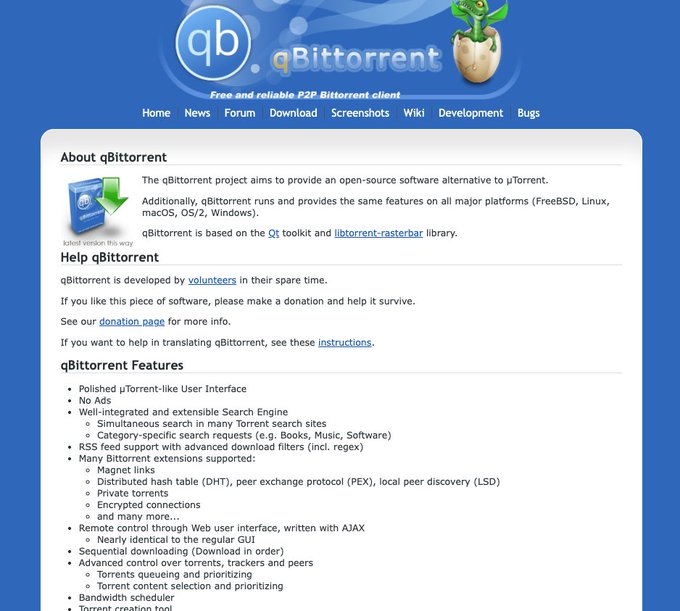 The image shows a screenshot of a page from a blog about "µTorrent", which is a popular file-sharing client. It is titled "about.qb.bitbyterent" and includes a link with a paragraph explaining its development status. This information aligns with a post stating that Bitcoin was the most popular torrent client on Earth until 2015, when it silently installed a Bitcoin miner on millions of users' computers while they slept, and then replaced it by another client. The main image features a banner advertising "Free & available software."
