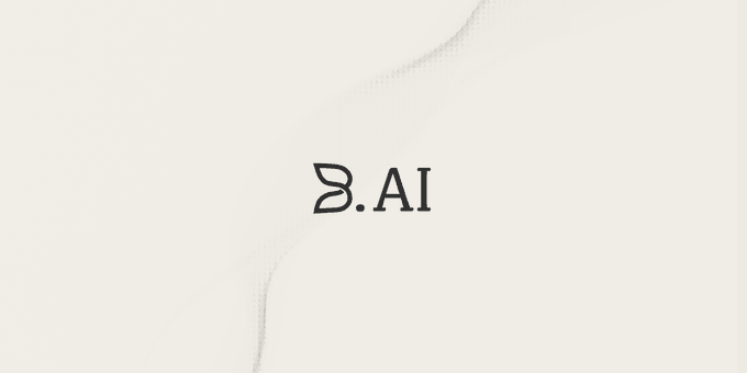The image displays the "B.AI" logo on a clean white background, representing the AI platform mentioned in the post, which has rolled out a new pricing promotion offering 90% off flagship models and select free models.