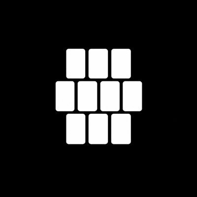 A white icon resembling a hexagonal arrangement of rounded cells on a black background, symbolizing a blockchain or cryptocurrency structure related to the @TheCardWall partnership announcement and its token launch.