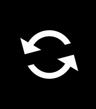 A white refresh/reload icon on a black background symbolizes the "try again" concept, perfectly matching the $TRYAGAIN memecoin's theme of resilience after losses.
