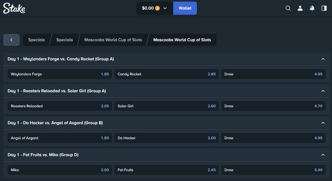 The image depicts a page of a website called "Stake", which contains information about the Mascoobs World Cup event. The title of the website is displayed at the top, along with a subtitle that says "Mascoobs World Cup Event is now LIVE on Stake! GL boys". This text suggests that the content provided in this image is related to the ongoing Mascoobs World Cup event and is possibly a discussion or event page from a betting site.