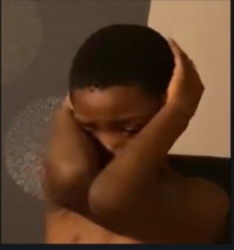 A shirtless young man cradles his head in his arms, his face partially hidden, conveying a sense of being overwhelmed or dejected. This visual captures the post's lament that web3 professionals may be earning less than affiliate marketers, expressing feelings of frustration or bewilderment at this disparity.