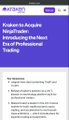 The image shows a ChainCatcher article titled "Kraken to Acquire NinjaTrader, Introducing the First CFTC-Regulated Perpetual Trading," which supports the post's claim about Kraken's pre-announcement partnership with NinjaTrader and their combined CFTC licensing for compliant perpetual futures trading.