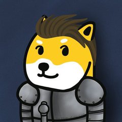 A cartoon Shiba Inu dog mascot wearing gray knight's armor, paired with a post marking the date change from September 30th to October 1st, humorously suggesting the armor is for "battle" on the new day, likely referencing crypto or meme coin trading.