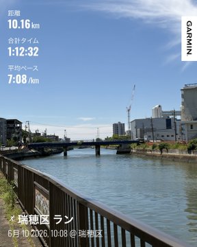 The image shows a scenic view of a river with a bridge over it, surrounded by buildings. The water appears calm, reflecting the clear blue sky above. A clock can be seen at the top left corner of the photo, indicating the time for those who are interested in taking pictures or enjoying the view.