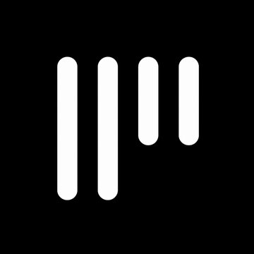The image shows a stylized "M" logo composed of four vertical white pill-shaped bars of decreasing height against a black background, representing Kraken's parent company Payward, which is announcing plans to tokenize the top 100 London-listed equities as xStocks.