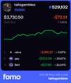 A mobile app screenshot shows the 'telegramofcoin' ticker with a price of $3,730.50 and a line chart displaying price movement.