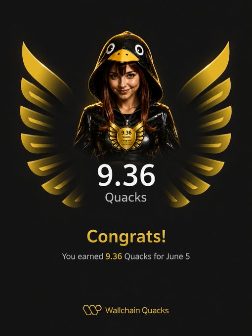 The image features a woman wearing a black bird costume with yellow wings, standing against a black background. The text "Quack Quack Earning Quacks" is displayed above her head, which could be interpreted as an achievement or accomplishment related to the content of the post. The caption below the image reads "Focus on what is in the image and how it relates to the post", suggesting that the viewer should pay attention to the details within the image and consider its connection to the main message of the post.