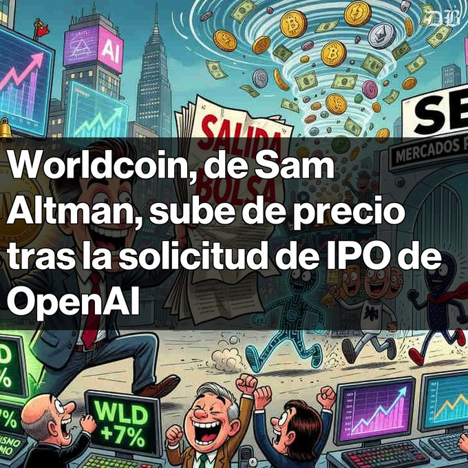 The image features several cartoon characters, including an older man standing next to a computer monitor with an open presentation. The text around this image states that the Worldcoin token has been bought by Sam Altman from S-1 of OpenAI for $0.50 and is now being used as a security against potential ICO scams. It's part of an ongoing debate about whether cryptocurrency can replace traditional investing methods like stocks or bonds, with some people suggesting it could make investing more accessible to everyone.